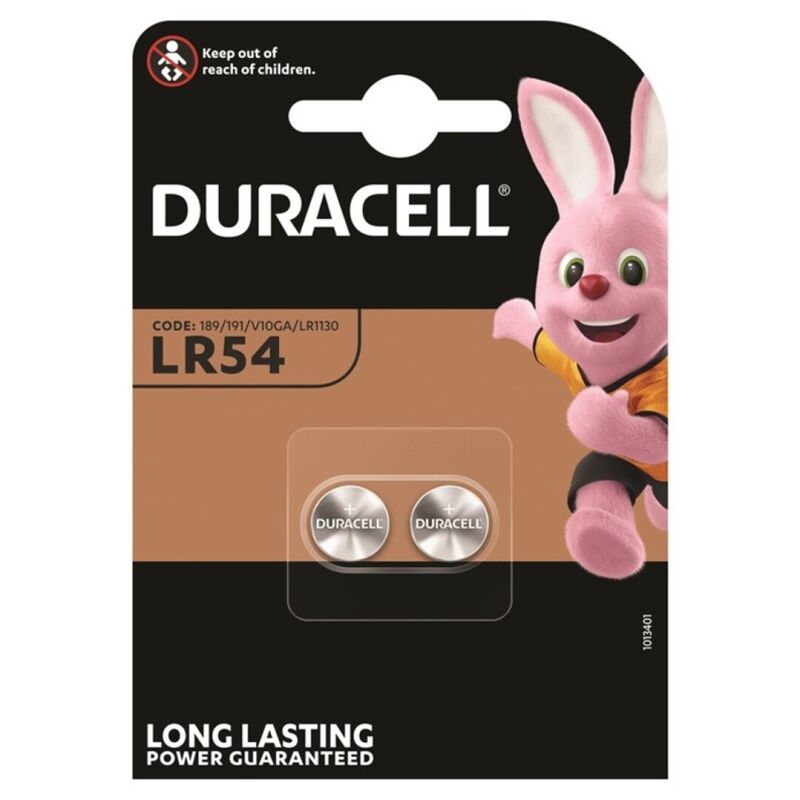 DURACELL - ΑΛΚΑΛΙΚΗ ΜΠΑΤΑΡΙΑ ΜΕ ΚΟΥΜΠΙ LR54 LR1130 AG10 1,5V 2 ΤΕΜΑΧΙΩΝ