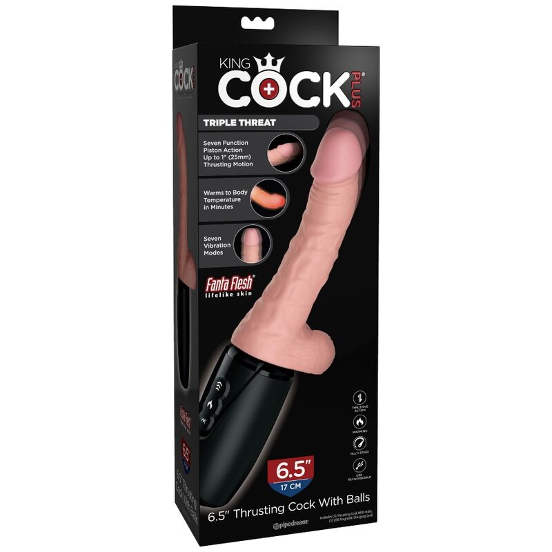 KING COCK - PLUS ΤΡΙΠΛΗ ΑΠΕΙΛΗ ΑΝΟΙΧΤΟΧΡΩΜΟΣ ΤΟΝΟΣ ΔΕΡΜΑΤΟΣ