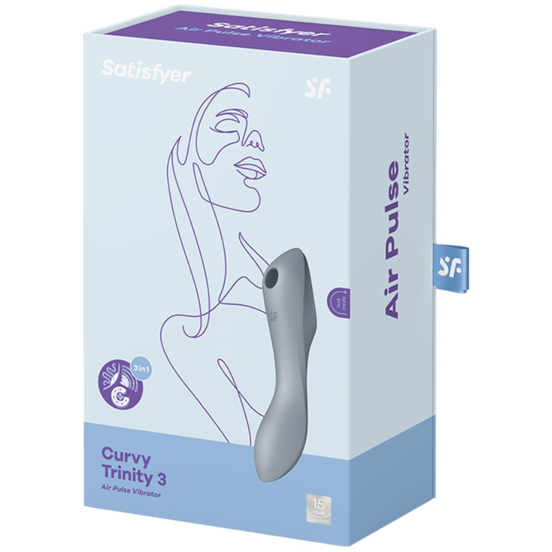 ΔΟΝΗΤΗΣ SATISFYER - CURVY TRINITY 3 AIR PULSE ΓΚΡΙ