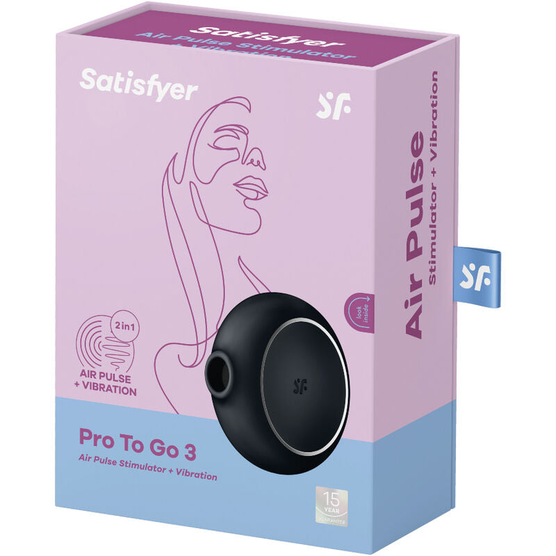 SATISFYER - PRO TO GO 3 ΔΙΠΛΟΣ ΔΙΕΓΕΡΤΗΣ ΠΑΛΜΩΝ ΑΕΡΑ & ΔΟΝΗΤΗΣ ΜΑΥΡΟΣ