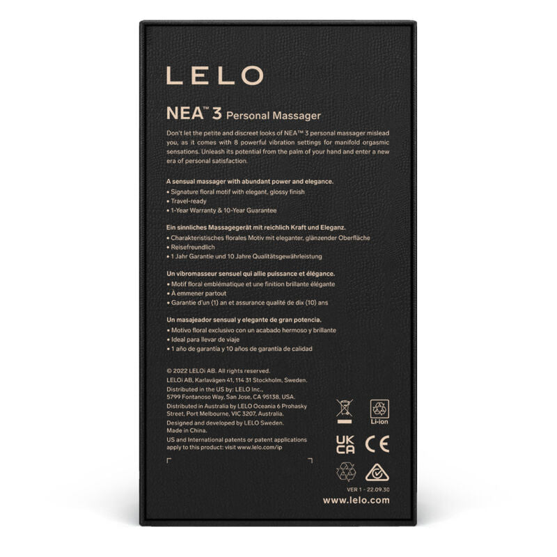 LELO - NEA 3 ΠΡΟΣΩΠΙΚΟΣ ΜΑΣΑΖ ΜΑΥΡΟΣ