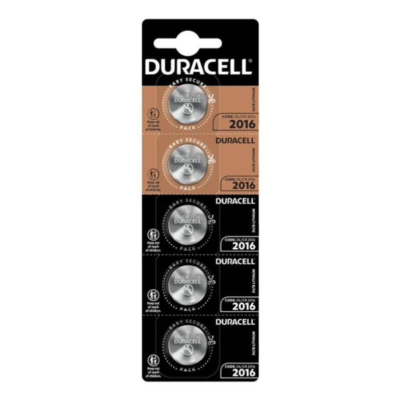 DURACELL - ΜΠΑΤΑΡΙΑ ΛΙΘΙΟΥ CR2016 3V 5 ΜΟΝΑΔΩΝ ΜΕ ΚΟΥΜΠΙ
