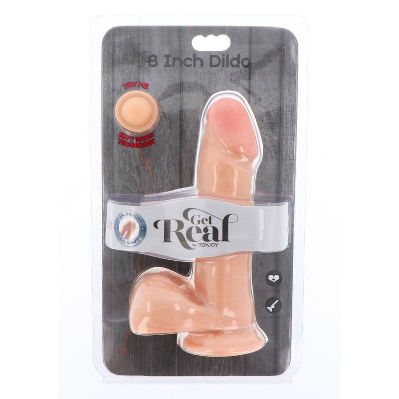 GET REAL - ΔΙΠΛΗΣ ΠΥΚΝΟΤΗΤΑΣ Ομοίωμα Πέους 18 CM με Μπάλες Δέρματος
