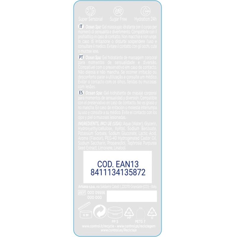 CONTROL - 2 EN 1 ΜΑΣΑΖ & ΑΠΟΛΑΥΣΗ ΜΕΣΟΓΕΙΟΣ ΘΑΛΑΣΣΑ 200 ML