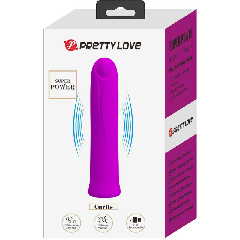 PRETTY LOVE - CURTIS ΜΙΝΙ ΥΠΕΡ-ΙΣΧΥΡΟΣ ΔΟΝΗΤΗΣ 12 VIOLET ΣΙΛΙΚΟΝΗΣ ΔΟΝΗΣΕΙΣ