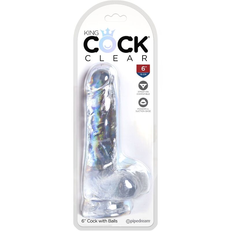 KING COCK - ΔΙΑΦΑΝΕΣ ΡΕΑΛΙΣΤΙΚΟ ΠΕΟΣ ΜΕ ΜΠΑΛΕΣ 13,5 ΕΚ. ΔΙΑΦΑΝΕΣ