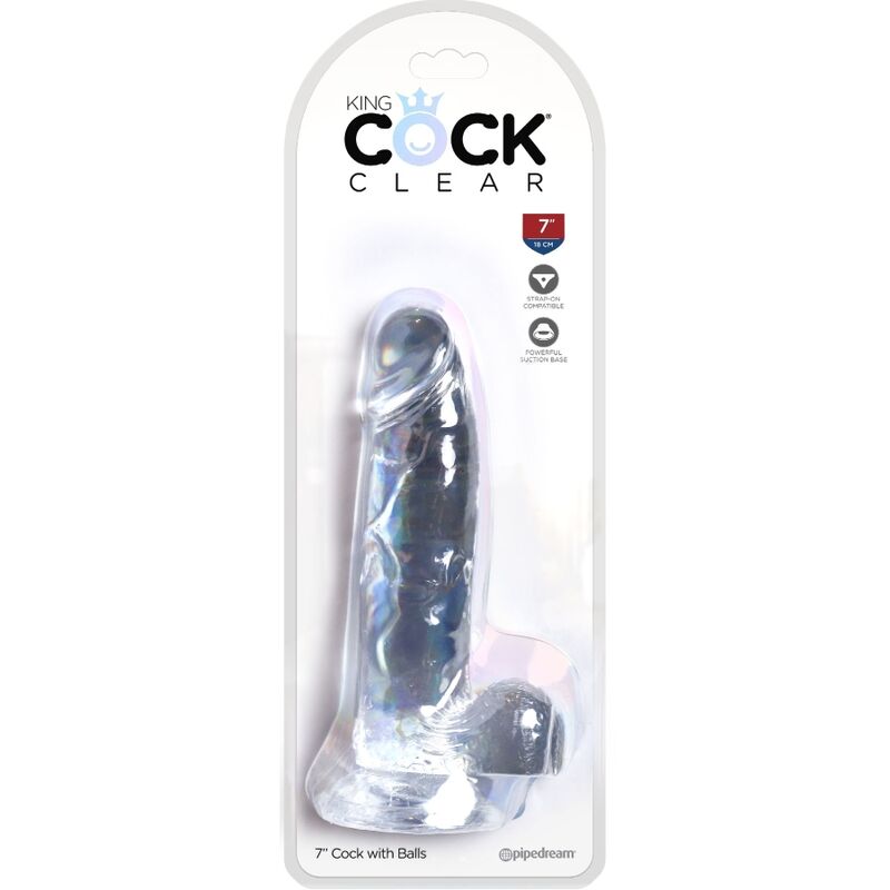 KING COCK - ΔΙΑΦΑΝΕΣ ΡΕΑΛΙΣΤΙΚΟ ΠΕΟΣ ΜΕ ΜΠΑΛΕΣ 15,2 ΕΚ. ΔΙΑΦΑΝΕΣ