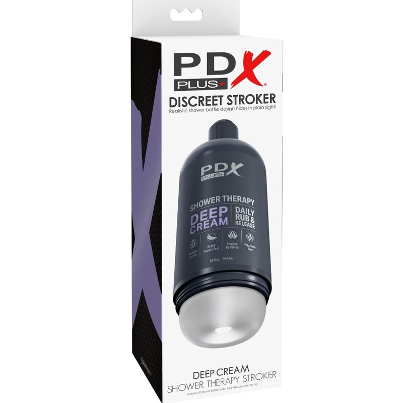 PDX PLUS - ΑΥΝΑΙΣΘΗΤΗΡΑΣ STROKER DISCREET DEEP CREAMS ΣΑΜΠΟΥΑΝ ΜΕ ΣΧΕΔΙΑΣΜΟ ΜΠΟΥΚΑΛΙΟΥ