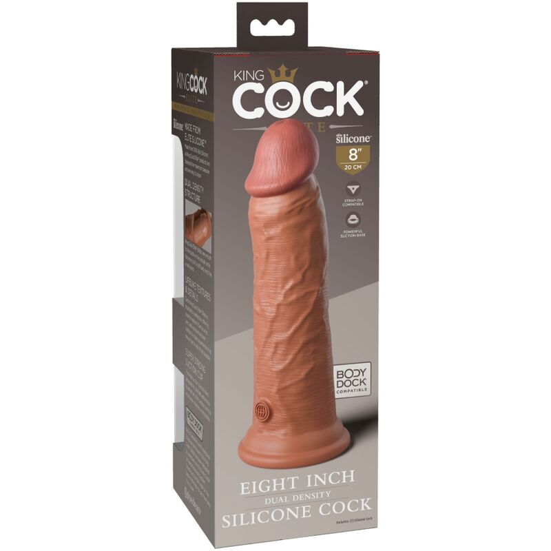 KING COCK - ELITE REALISTIC SILICONE DILDO 20,3 CM CARAMEL