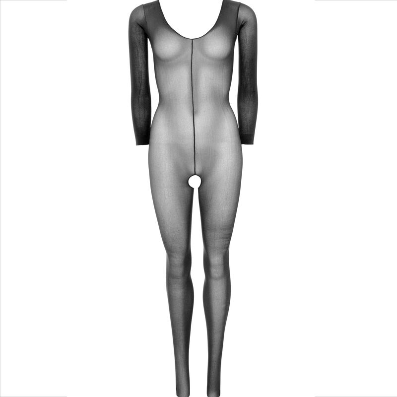LEG AVENUE - ΜΑΥΡΟ ΜΑΚΡΥΜΑΝΙΚΟ BODYSTOCKING