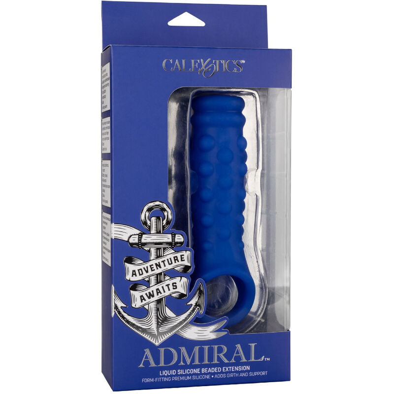 CALEXOTICS - Υγρό κάλυμμα πέους με χάντρες ADMIRAL σιλικόνης μπλε