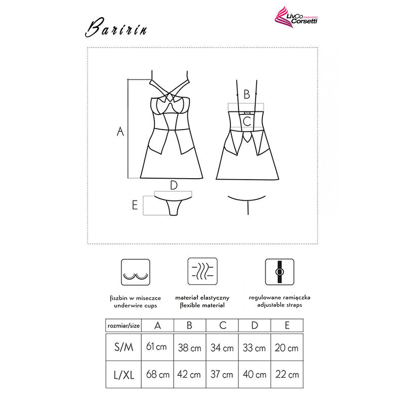 LIVCO CORSETTI FASHION - BARIRIN LC 90633 ΠΟΥΚΑΜΙΣΟ + ΕΣΩΡΟΥΧΟ ΜΑΥΡΟ