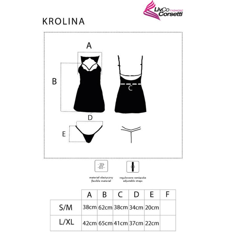 LIVCO CORSETTI FASHION - KROLINA LC 90734 ΠΟΥΚΑΜΙΣΟ + ΣΤΡΙΝΓΚ ΜΑΥΡΟ S/M