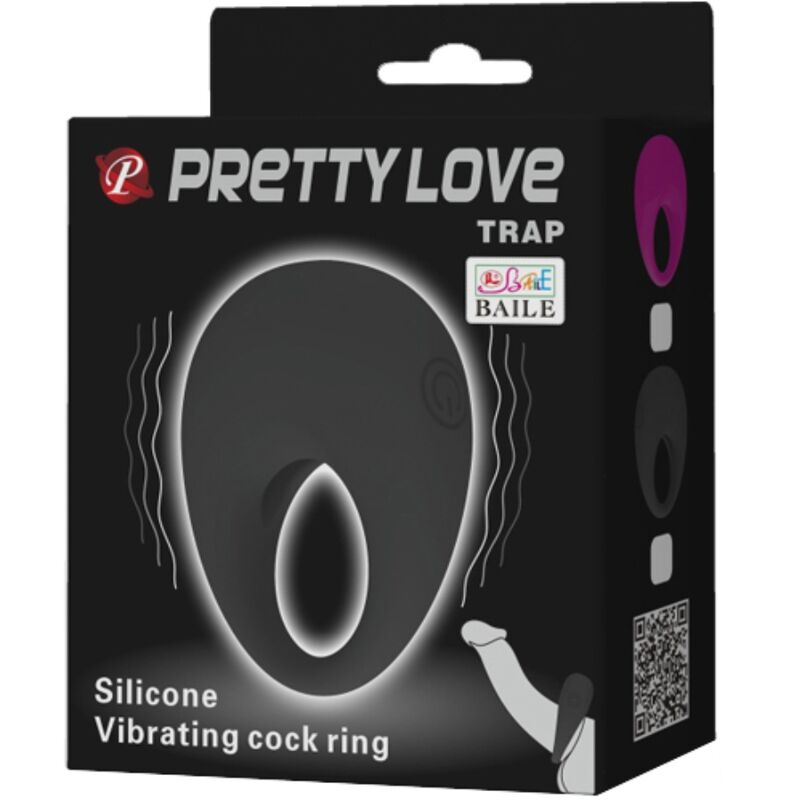 Δαχτυλίδι Δονητή Pretty Love - Trap Μαύρο