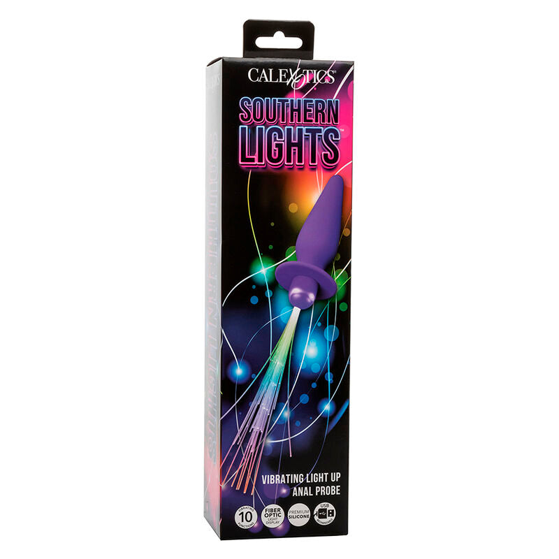 CALEXOTICS - Πρωκτικό βύσμα SOUTHERN LIGHTS LIGHT UP 10 Δονήσεις Σιλικόνης Μωβ