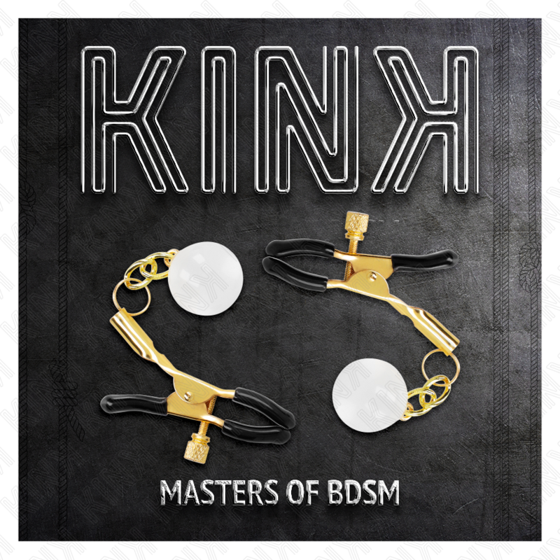 KINK - Σφιγκτήρες θηλών από γυάλινες χάντρες, χρυσός 6 cm