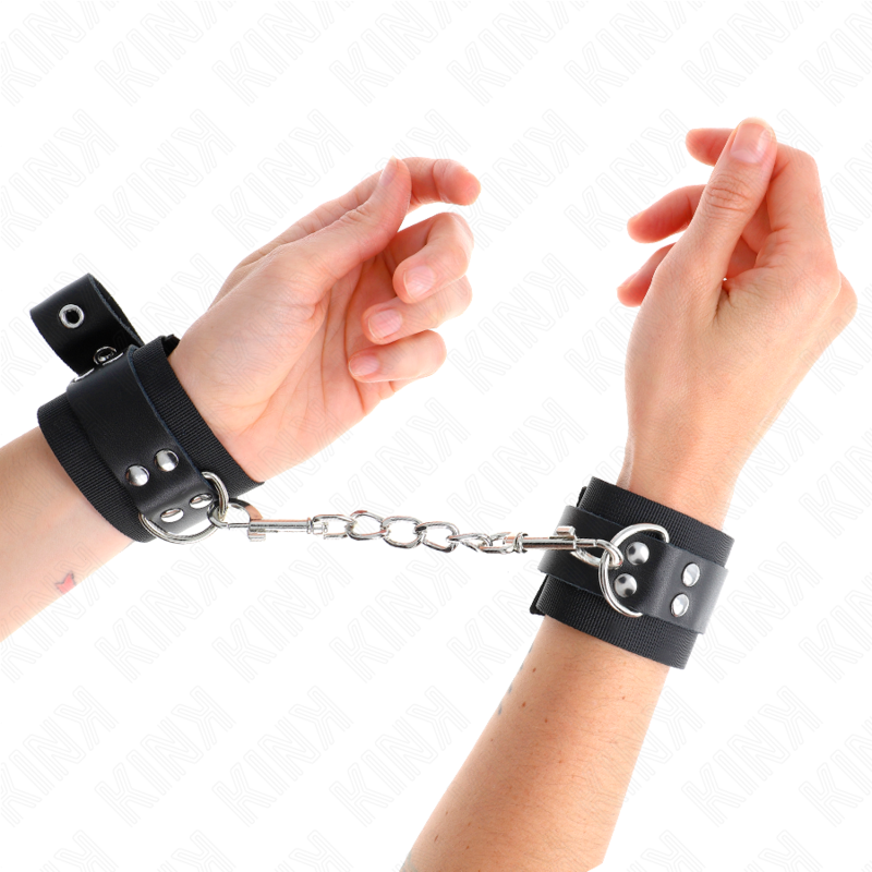 KINK - ΝΑΪΛΟΝ ΚΑΡΠΟΙ ΜΑΥΡΟΙ ΜΕ ΔΕΡΜΑΤΙΝΗ ΖΩΝΗ ΜΑΥΡΗ ΡΥΘΜΙΖΟΜΕΝΗ 19-29 CM X 5,1 CM