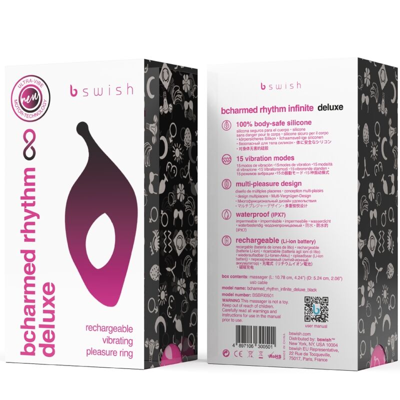 B SWISH - BCHARMED RHYTHM INFINITE DELUXE ΔΑΧΤΥΛΙΔΙ ΠΕΟΥΣ 15 ΔΟΝΗΣΕΙΣ ΜΑΥΡΟ