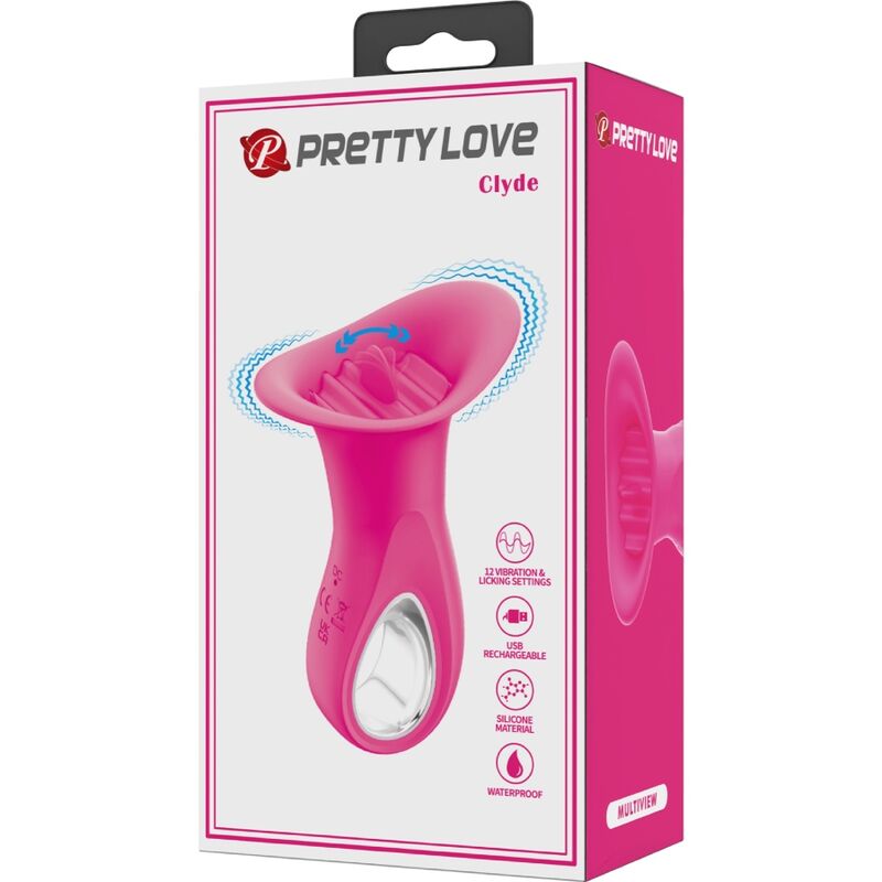 PRETTY LOVE - CLYDE ΣΤΟΜΑΤΙΚΟΣ ΔΟΝΗΤΗΣ ΜΕ ΔΟΝΗΣΗ ΓΛΩΣΣΑΣ 12 ΔΟΝΗΣΕΙΣ ΡΟΖ