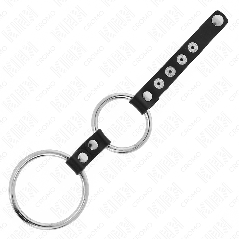 KINK - ΔΙΠΛΟΣ ΜΕΤΑΛΛΙΚΟΣ ΔΑΧΤΥΛΙΔΙ ΓΙΑ ΠΕΟΣ 3,8 CM ΕΩΣ 5 CM ΣΥΝΔΕΔΕΜΕΝΟΣ ΜΕ ΔΕΡΜΑ