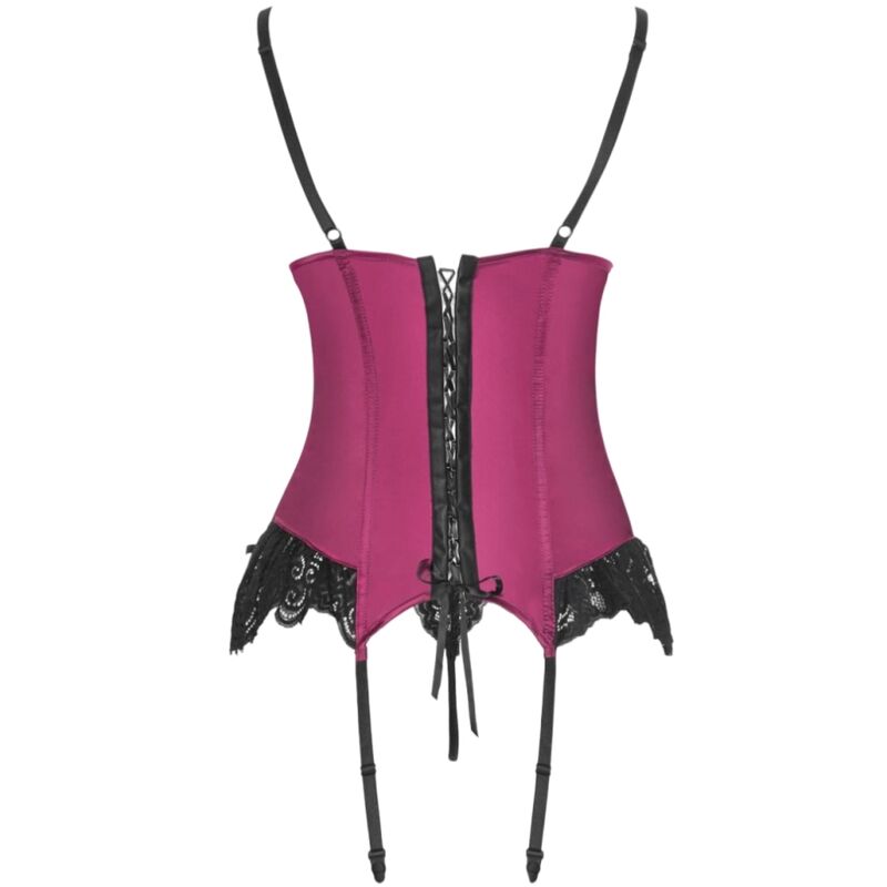 LIVCO CORSETTI FASHION - AGRAFENA CF 90436 ΚΟΡΣΕΤ + ΣΤΡΟΝΓΚ ΜΠΟΡΓΟΥΝΤΙ S/M