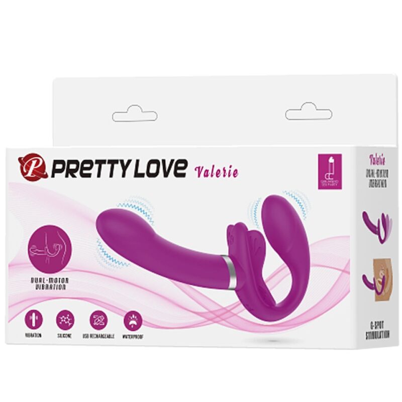 PRETTY LOVE - VALERIE ΔΙΠΛΟΣ ΔΟΝΗΤΗΣ STRAP-ON 12 ΔΟΝΗΣΕΙΣ ΜΩΒ