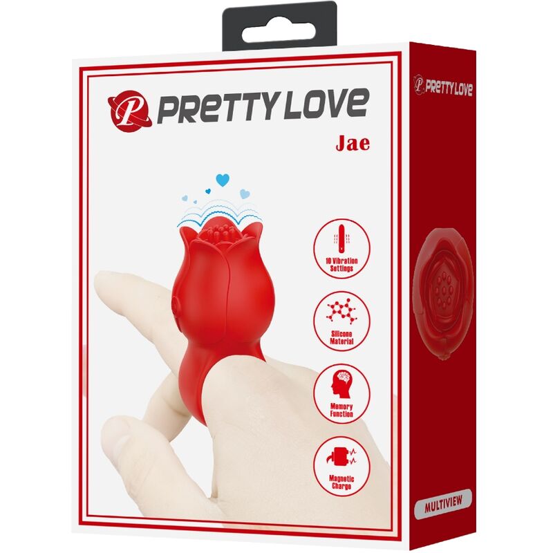 PRETTY LOVE - ΔΟΝΗΤΗΣ ΔΑΧΤΥΛΩΝ JAE ΣΕ ΣΧΗΜΑ ΡΟΖ 10 ΔΟΝΗΣΕΩΝ ΚΟΚΚΙΝΟΣ