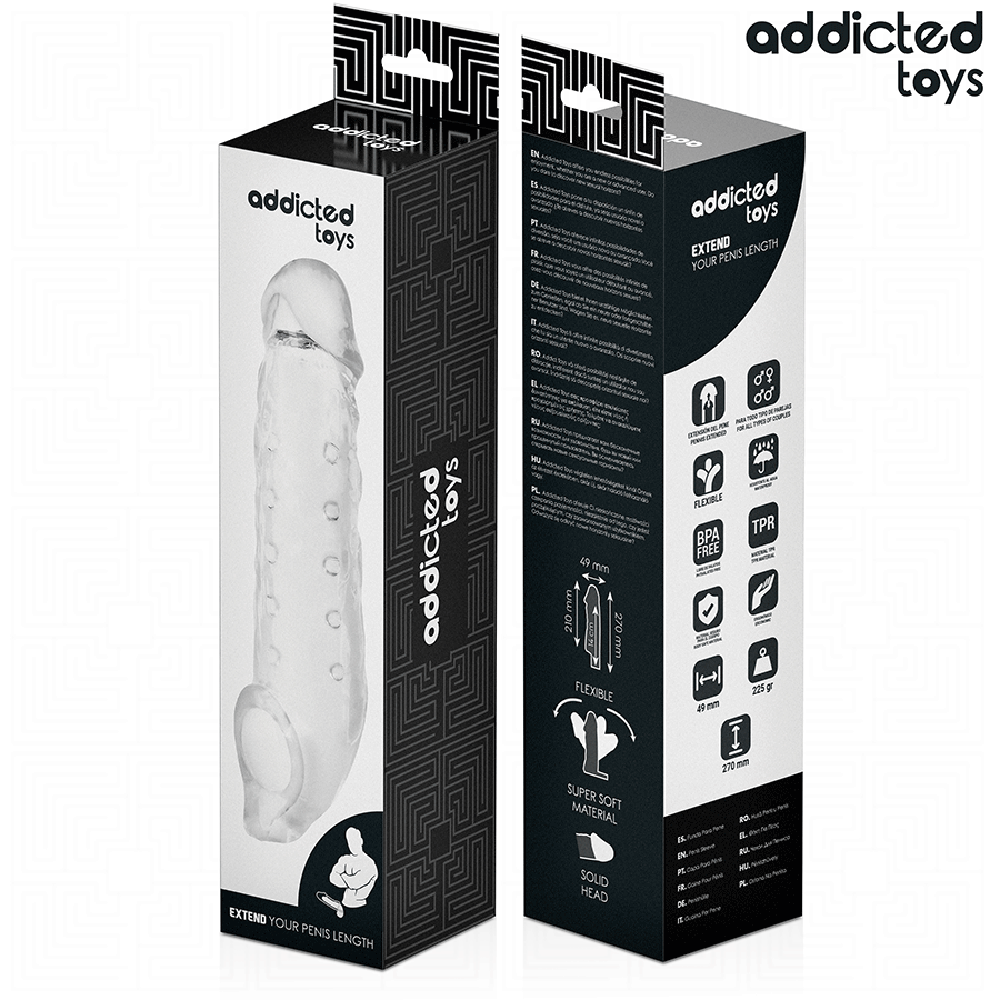 ADDICTED TOYS - ΔΙΑΦΑΝΗ ΕΠΕΚΤΑΣΗ ΠΕΟΥΣ ΜΕΓΕΘΟΣ S 23 CM
