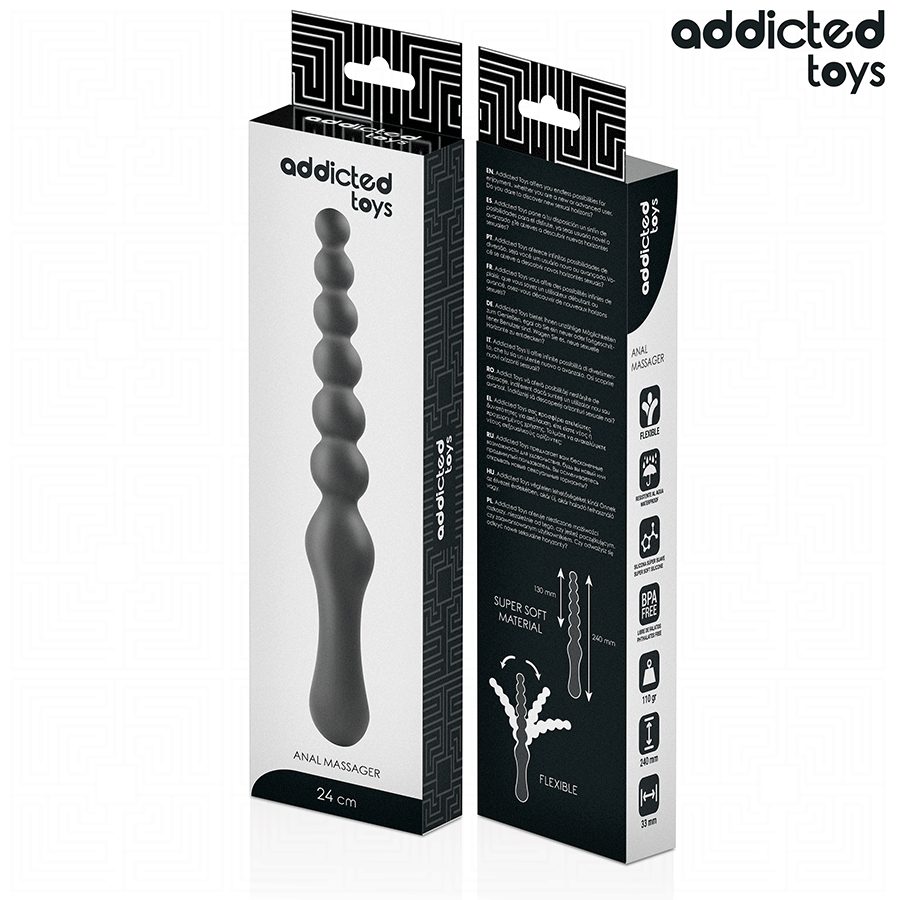 ADDICTED TOYS - ΔΙΠΛΟ ΠΡΩΚΤΙΚΟ ΜΑΣΑΖ ΣΙΛΙΚΟΝΗΣ 24 CM