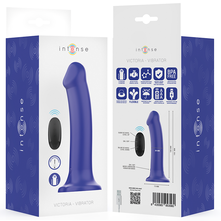 INTENSE - ΔΟΝΗΤΗΣ VICTORIA ΜΕ ΒΕΝΖΙΝΗ 10 ΔΟΝΗΣΕΙΣ ΣΚΟΥΡΟ ΜΠΛΕ ΤΗΛΕΧΕΙΡΙΣΤΗΡΙΟ