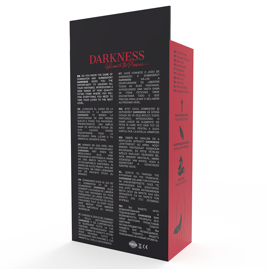 DARKNESS - Πρωκτικό πώμα σιλικόνης με λευκή ουρά