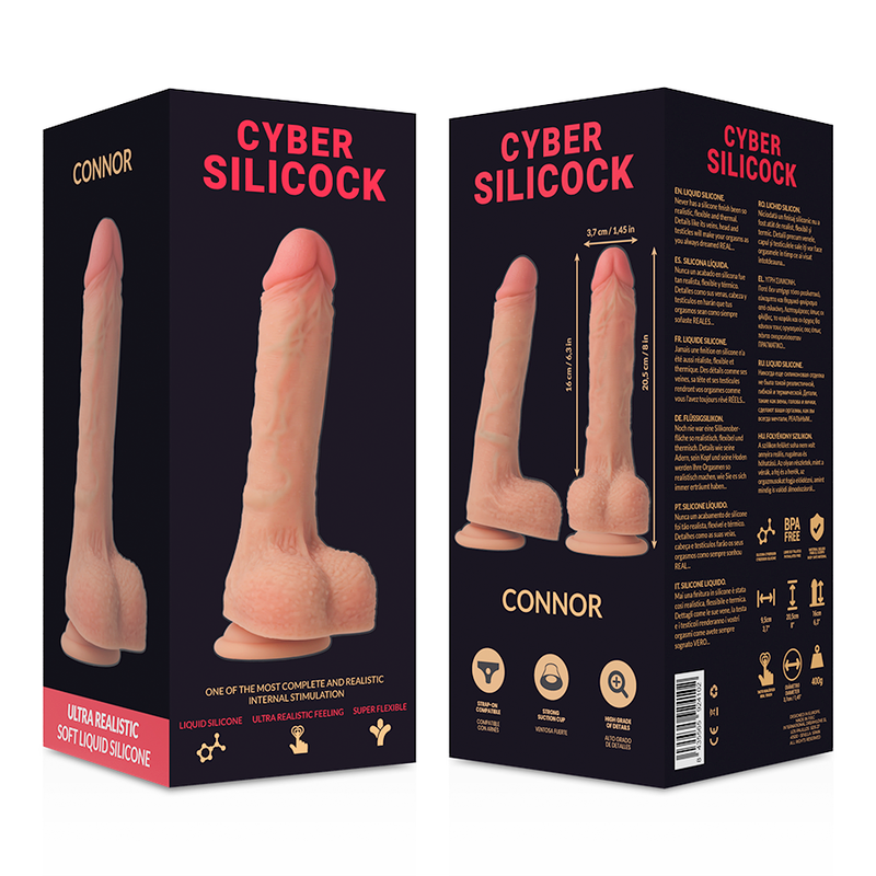 CYBER SILICOCK - CONNOR ΥΠΕΡΡΕΑΛΙΣΤΙΚΗ ΜΑΛΑΚΗ ΥΓΡΗ ΣΙΛΙΚΟΝΗ 20,5 CM -O- 3,7 CM
