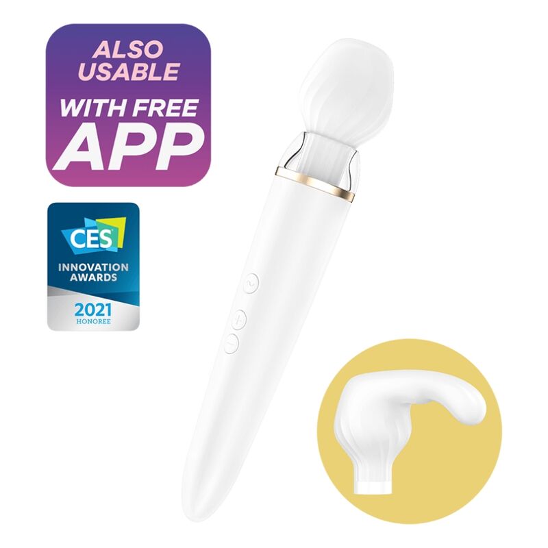 SATISFYER - ΕΦΑΡΜΟΓΗ DOUBLE WANDER ΛΕΥΚΗ