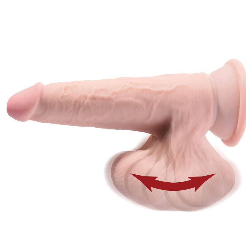 KING COCK - PLUS 3D DILDO SWINGING BALLS 24,5 CM ΑΝΟΙΧΤΟ ΔΕΡΜΑ