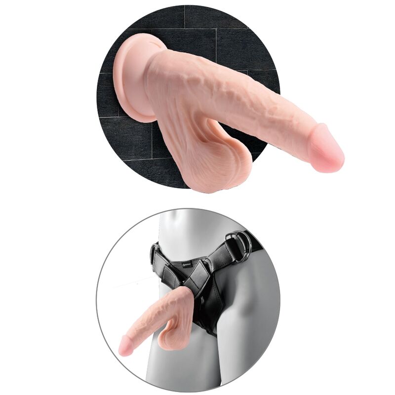 KING COCK - PLUS 3D DILDO SWINGING BALLS 24,5 CM ΑΝΟΙΧΤΟ ΔΕΡΜΑ