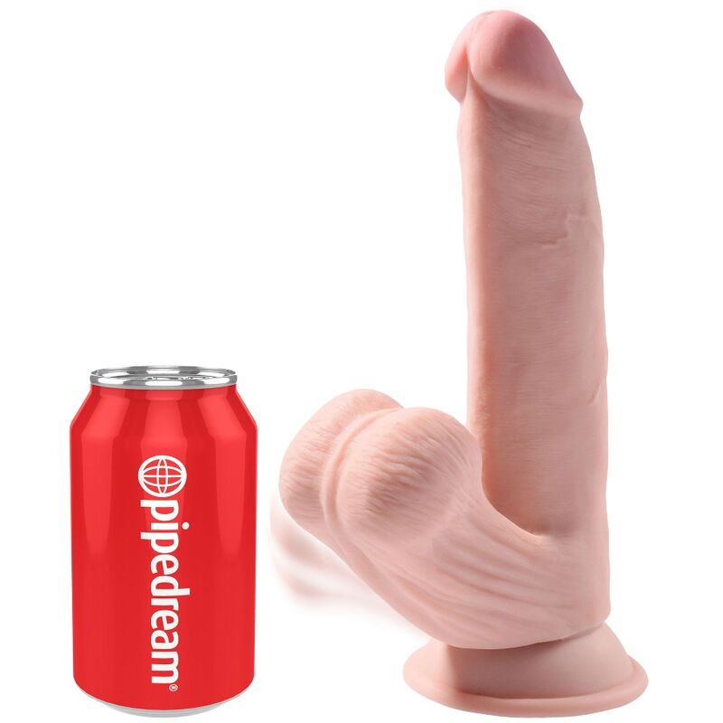 KING COCK - PLUS 3D DILDO SWINGING BALLS 24,5 CM ΑΝΟΙΧΤΟ ΔΕΡΜΑ