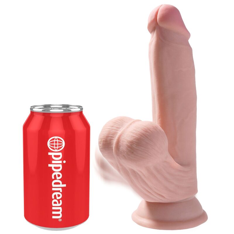 KING COCK - PLUS 3D DILDO SWINGING BALLS 15,2 CM ΑΝΟΙΧΤΟ ΔΕΡΜΑ