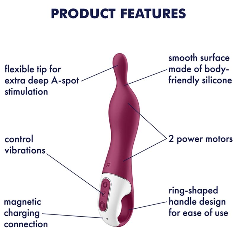 SATISFYER - AMAZING 1 ASPOT ΔΟΝΗΤΗΣ BERRY