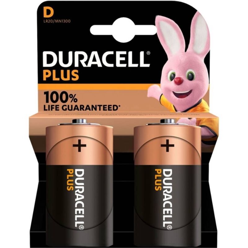 DURACELL - PLUS POWER 100 ΑΛΚΑΛΙΚΗ ΜΠΑΤΑΡΙΑ D LR20 2 ΤΕΜΑΧΙΩΝ
