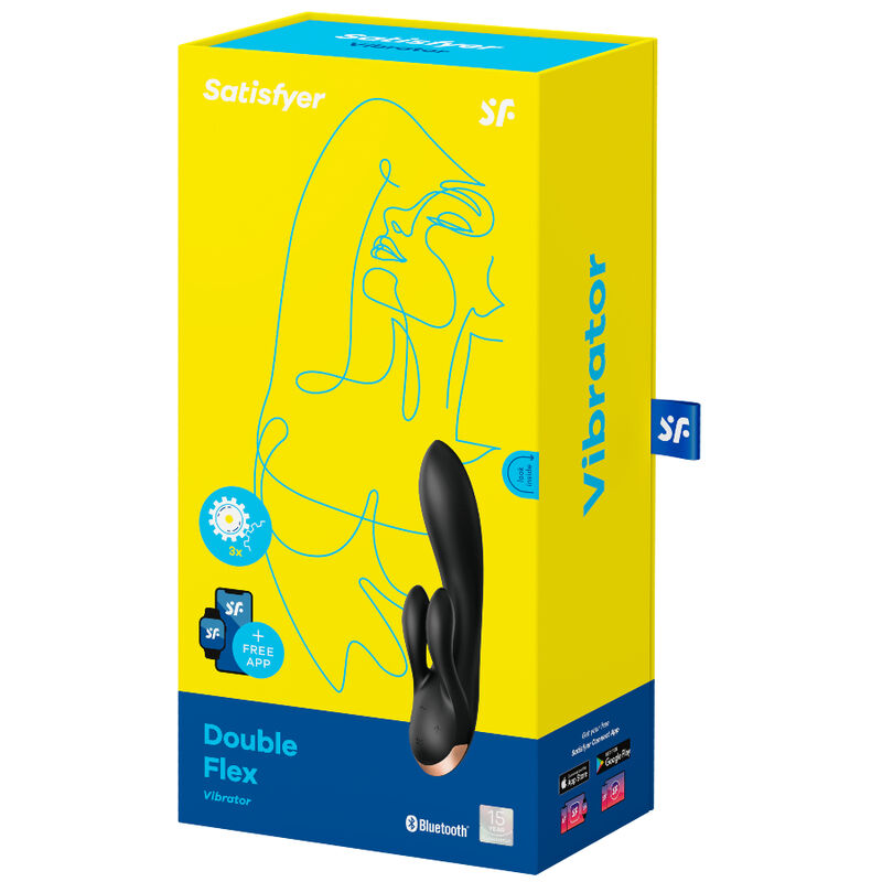 SATISFYER - ΔΟΝΗΤΗΣ ΔΙΠΛΗΣ ΕΥΕΛΙΚΤΙΚΗΣ ΕΥΚΑΜΠΤΗΣ ΜΑΥΡΟΣ