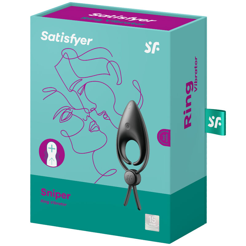 Δονητής SATISFYER - SNIPER RING ΜΑΥΡΟΣ