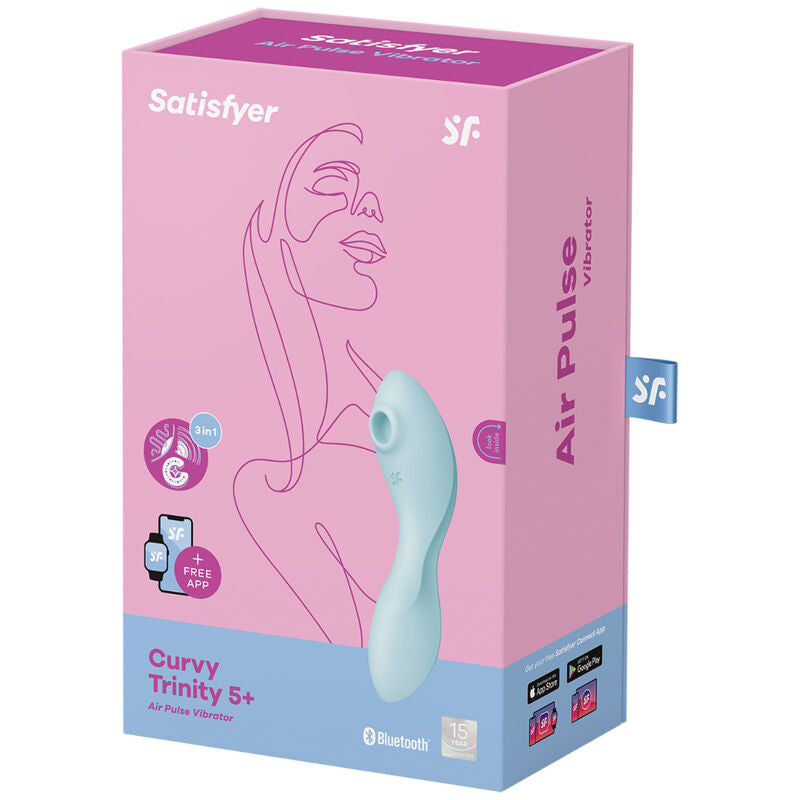 SATISFYER - CURVY TRINITY 5 AIR PULSE STIMULATOR & VIBRATOR APP ΜΠΛΕ