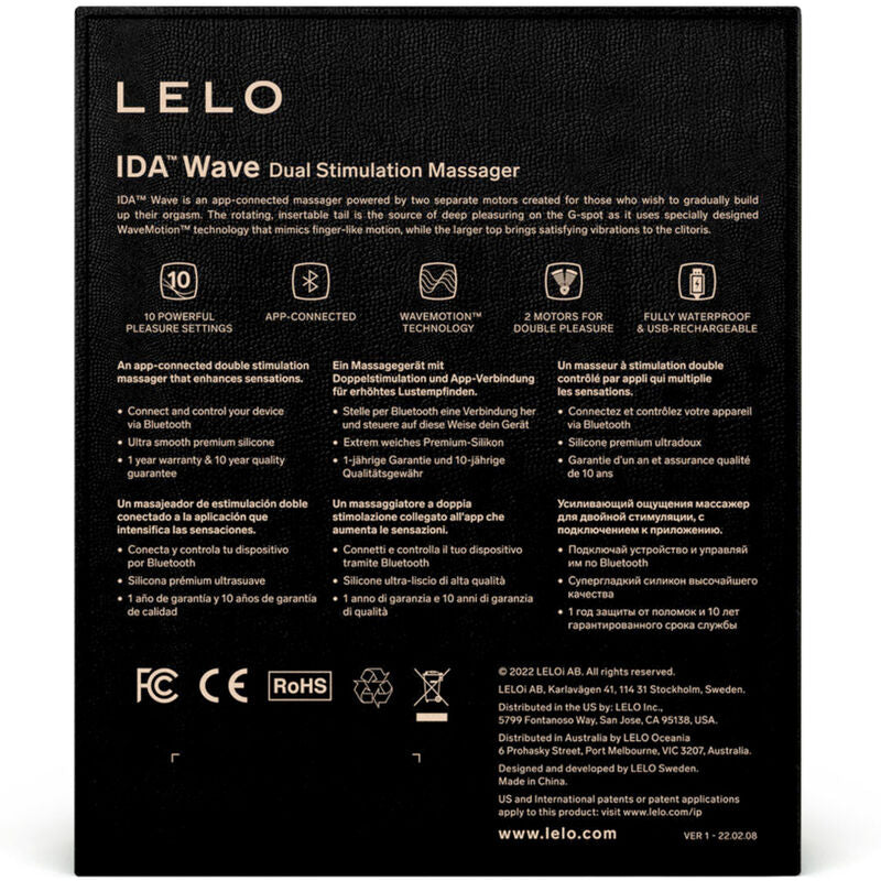 LELO - IDA WAVE ΜΑΣΑΖ ΓΙΑ ΖΕΥΓΑΡΙΑ ΜΑΥΡΟ