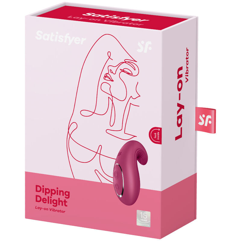 Δονητής SATISFYER - DIPPING DELIGHT με λάστιχο για τοποθέτηση σε κόκκινο χρώμα