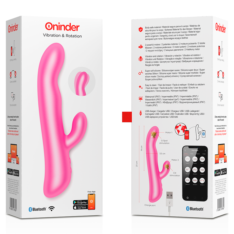 ONINDER - Δόνηση & Περιστροφή Oslo Ροζ - Δωρεάν Εφαρμογή