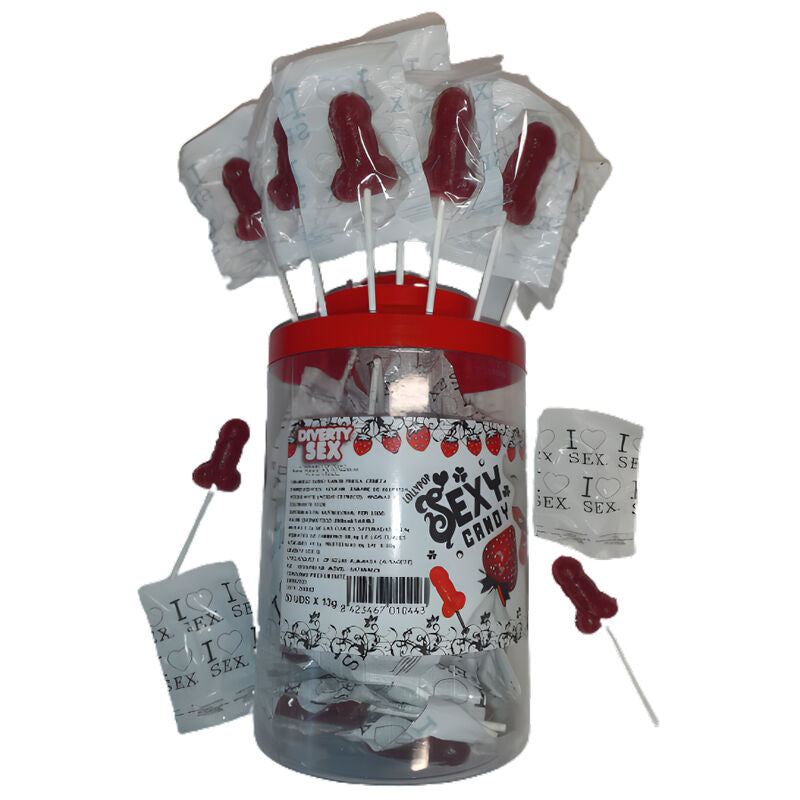 DIABLO PICANTE - 50 Γλειφιτζούρια με Καραμέλες Φράουλα & Κεράσι, 50 Μονάδες