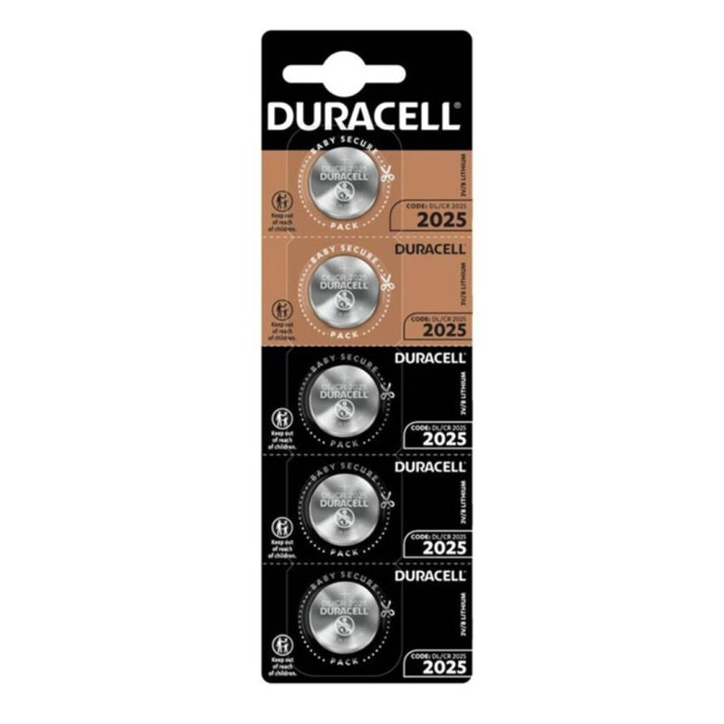 DURACELL - ΜΠΑΤΑΡΙΑ ΛΙΘΙΟΥ CR2025 3V 5 ΜΟΝΑΔΩΝ ΜΕ ΚΟΥΜΠΙ