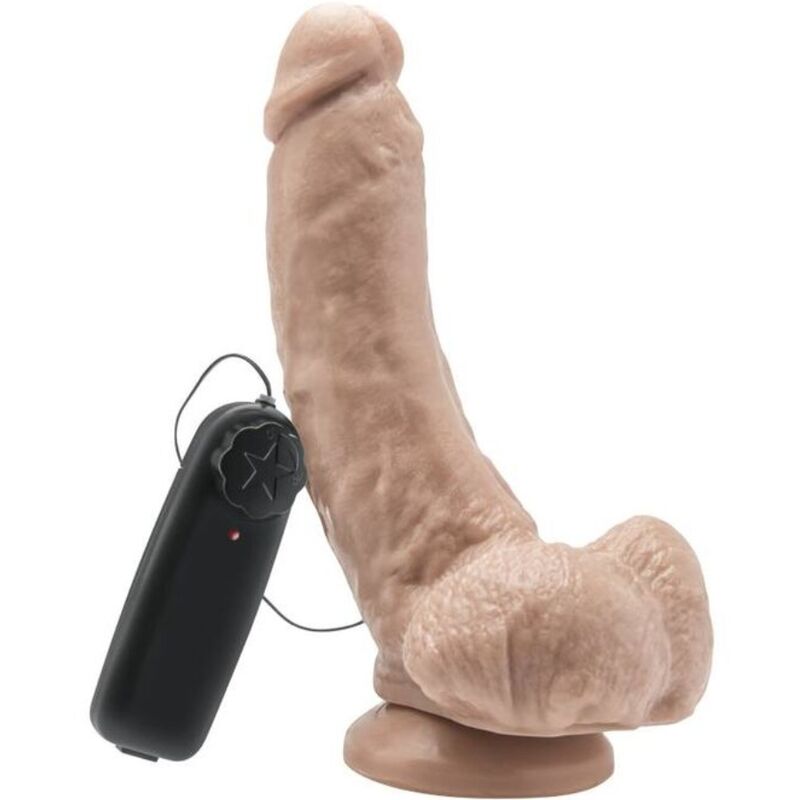 GET REAL - Ομοίωμα Πέους 20,5 CM με Μπάλες Δονητή Δέρματος