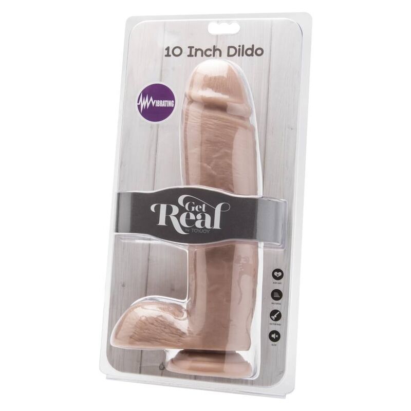GET REAL - Ομοίωμα Πέους 25,5 CM με Μπάλες Δονητή Δέρματος