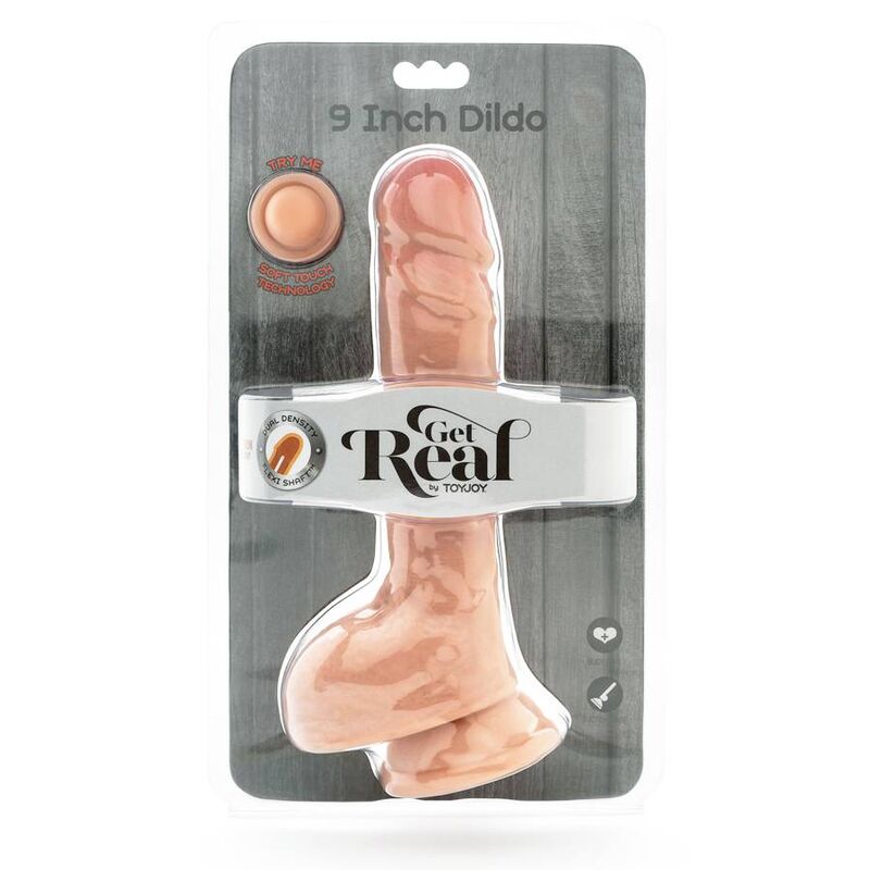 GET REAL - ΔΙΠΛΗΣ ΠΥΚΝΟΤΗΤΑΣ Ομοίωμα Πέους 25,5 CM με Μπάλες Δέρματος